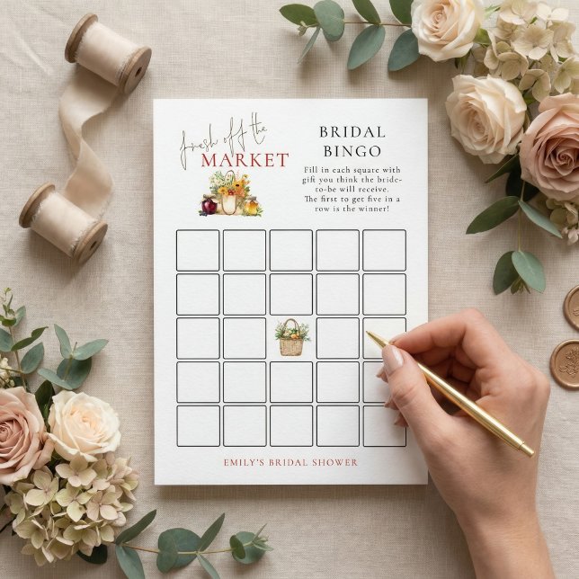 Fresh off Market Bingo Bridal Shower Game Card (Creator Uploaded)