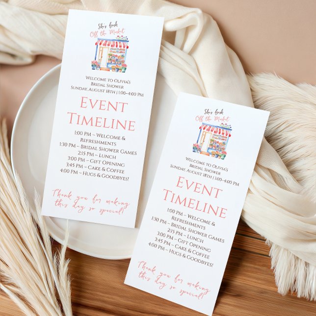 Fresh Off Market Floral Bridal Shower Program Menu (Creator Uploaded)