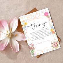 Fresh off Market Floral Bridal shower Thank you