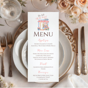Fresh Off Market Watercolor Floral Bridal Shower Menu