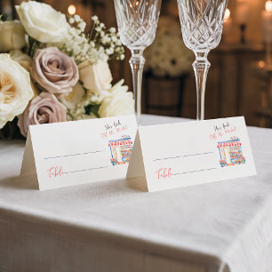 Fresh Off Market Watercolor Floral Bridal Shower Place Card