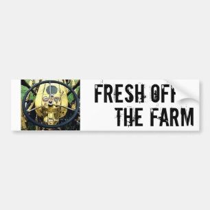 Fresh off the Farm - Tractor Steering Wheel Bumper Sticker