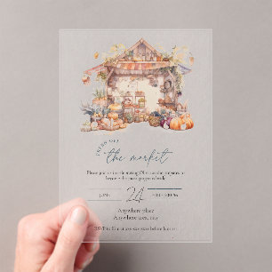 Fresh off the market acrylic bridal shower invitations