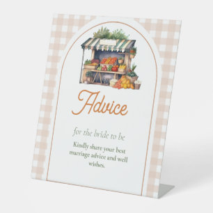 Fresh off the market Advice for bride bridal showe Pedestal Sign