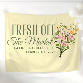 Fresh Off the Market Banner Custom She's Fresh Off Tapestry
