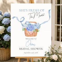 Fresh Off The Market Blue Hydrangea Bridal Shower 