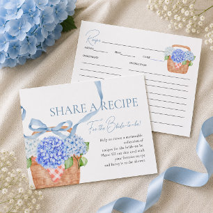 Fresh Off The Market Blue Hydrangea Recipe Card