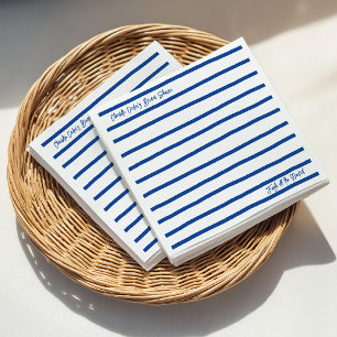 Fresh Off The Market Blue Stripes Bridal Shower Napkin