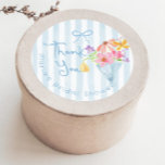 Fresh Off the Market Blue watercolor Thank you Classic Round Sticker<br><div class="desc">Fresh Off the Market Blue watercolor Thank you Classic Round Sticker 
Matching items available.</div>