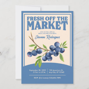 Fresh Off the Market Blueberry Invitation