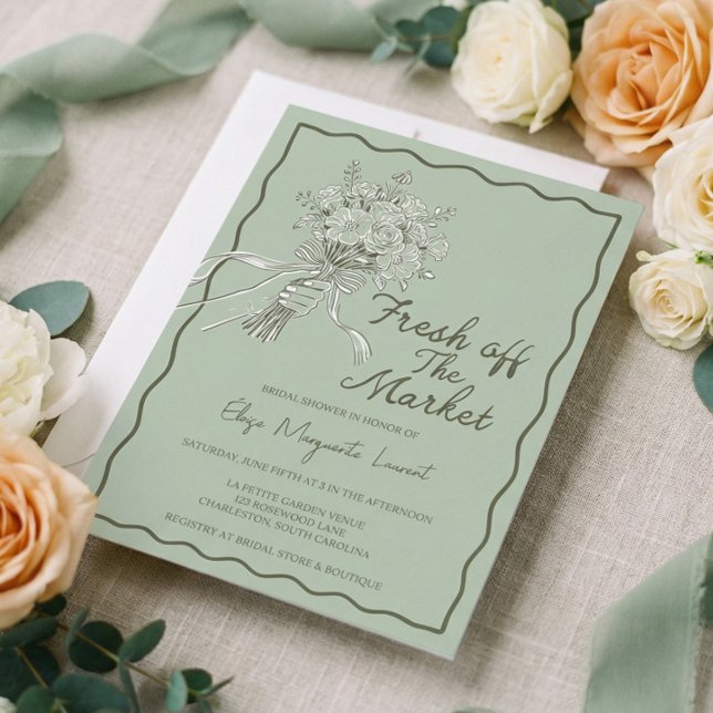 Fresh Off The Market Bouquet Floral Bridal Shower Invitation (Fresh Off The Market Bouquet Floral Bridal Shower Invitation)