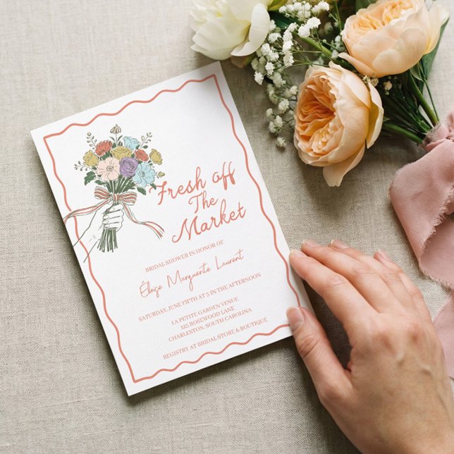 Fresh Off The Market Bouquet Floral Bridal Shower Invitation (Fresh Off The Market Bouquet Floral Bridal Shower Invitation)