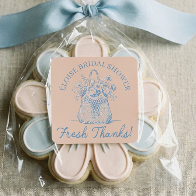 Fresh Off The Market Bouquet Floral Bridal Shower  Square Sticker (Fresh Off The Market Bouquet Floral Bridal Shower Square Sticker)