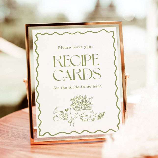 Fresh Off the Market Bridal Recipe Cards Sign (Creator Uploaded)