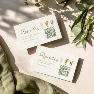Fresh Off The Market Bridal Registry QR code Enclosure Card