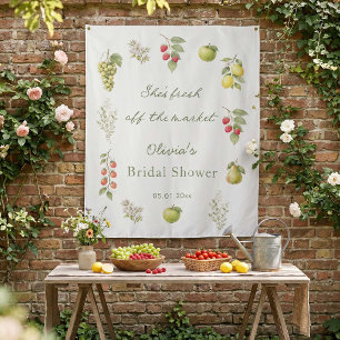 Fresh Off The Market Bridal Shower Backdrop Tapestry