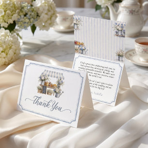 Fresh Off The Market Bridal Shower Blue And White Thank You Card
