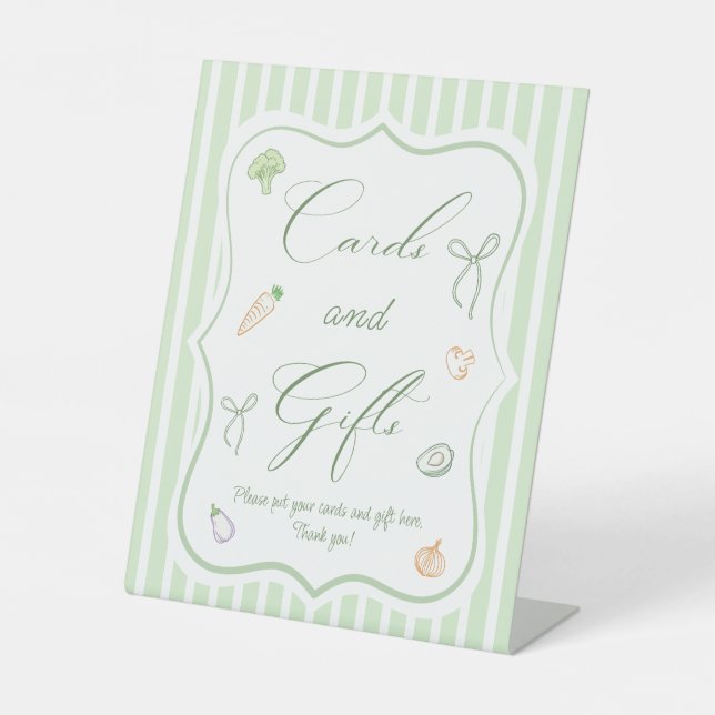 Fresh Off the Market bridal Shower Cards & Gifts  Pedestal Sign (Front)