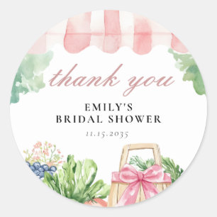 Fresh Off The Market Bridal Shower Classic Round Sticker