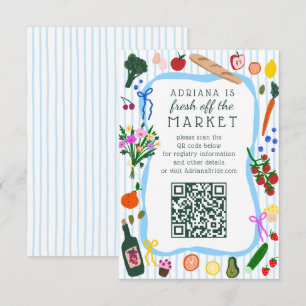 FRESH OFF THE MARKET Bridal Shower CUSTOM QR Code RSVP Card