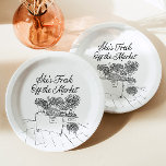 Fresh Off The Market Bridal Shower, Farmers Market Paper Plate<br><div class="desc">Fresh Off The Market Bridal Shower,  Farmers Market Paper Plates
These funky paper plates feature hand drawn graphics and handwritten font. This farmers market theme is perfect for your bridal shower,  engagement party,  rehearsal dinner or any event you chose! All clipart and font are fully editable!</div>