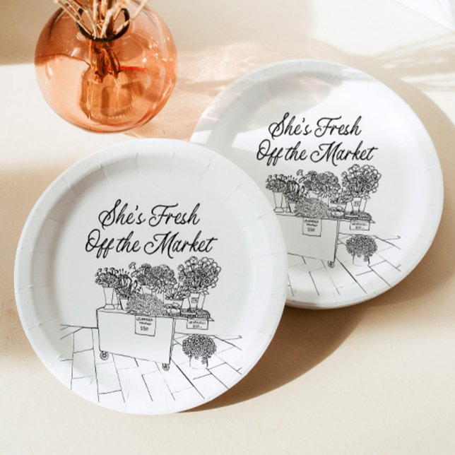 Fresh Off The Market Bridal Shower, Farmers Market Paper Plate (Creator Uploaded)