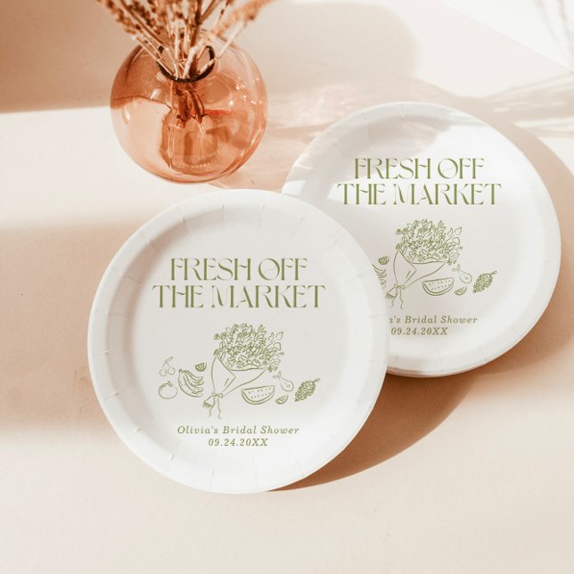 Fresh Off the Market Bridal Shower, Farmers Market Paper Plate (Creator Uploaded)