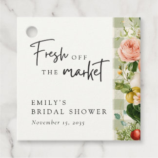 Fresh Off The Market Bridal Shower Favour Tags
