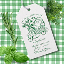 Fresh Off The Market Bridal  Shower Favours Tag