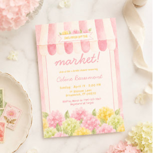 Fresh Off the Market Bridal Shower Floral Invitation