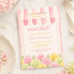 Fresh Off the Market Bridal Shower Floral Invitation