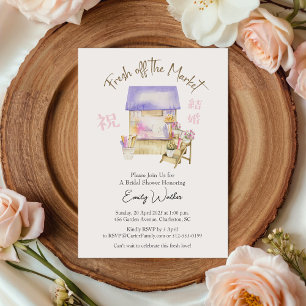 Fresh Off the Market Bridal Shower Flower Shop Invitation
