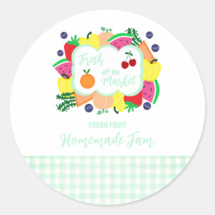 Fresh Off The Market Bridal Shower Homemade Jam Classic Round Sticker