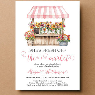 Fresh Off the Market Bridal Shower Invitation