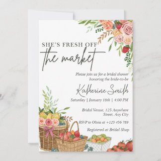 Fresh Off The Market Bridal Shower Invitation Temp