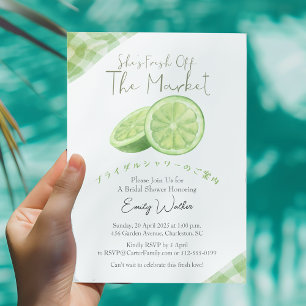 Fresh Off the Market Bridal Shower Lime Rustic Invitation