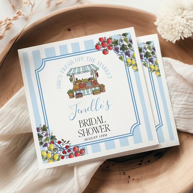 Fresh Off The Market Bridal Shower Napkin (Creator Uploaded)