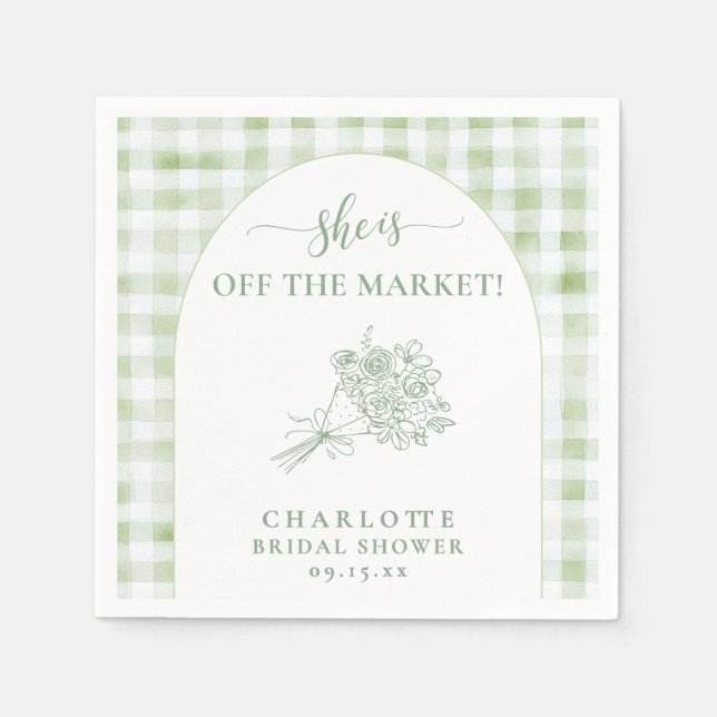 Fresh Off the Market Bridal Shower Napkin (Front)