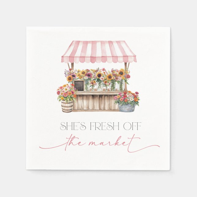 Fresh off the Market Bridal Shower Napkin (Front)