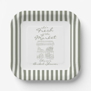 Fresh off the Market Bridal Shower Paper Plate