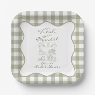 Fresh off the Market Bridal Shower Paper Plate