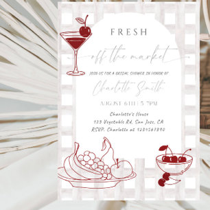 Fresh Off The Market Bridal Shower Party Invitation