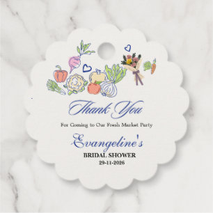 Fresh Off the Market Bridal Shower Party Thank you Favour Tags