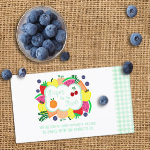 Fresh Off The Market Bridal Shower Recipe Enclosure Card