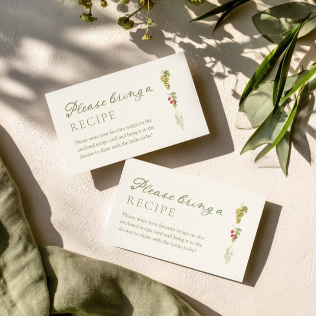 Fresh Off The Market Bridal Shower recipe Enclosure Card (Creator Uploaded)