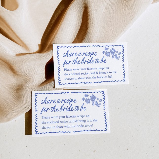 Fresh Off The Market Bridal Shower Recipe Request Enclosure Card (Creator Uploaded)