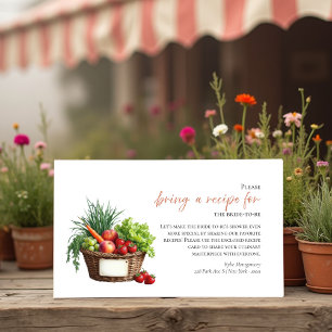 Fresh Off The Market Bridal Shower Recipe Request Enclosure Card