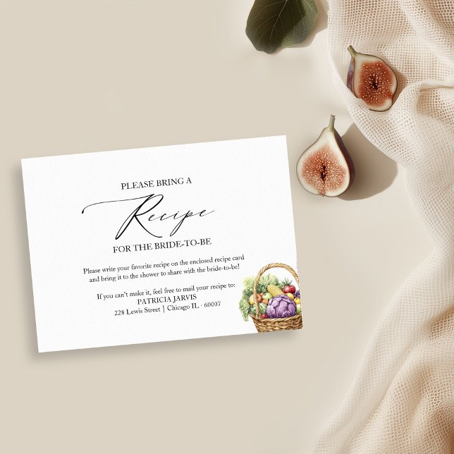 Fresh Off The Market Bridal Shower Recipe Request  Invitation (Creator Uploaded)