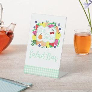 Fresh Off The Market Bridal Shower Salad Bar Pedestal Sign