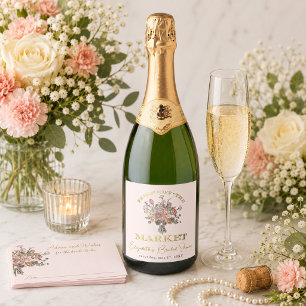 Fresh Off the Market Bridal Shower  Sparkling Wine Label